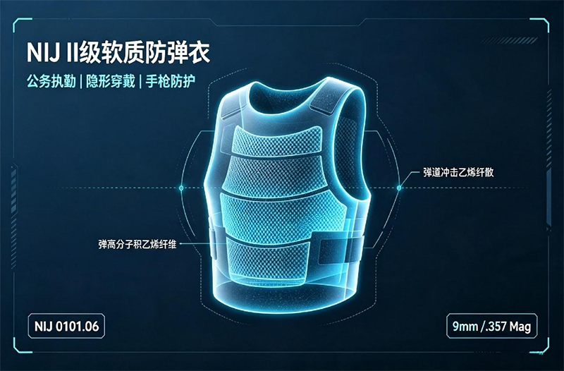 NIJ II级软质防弹衣 NIJ 0101.06标准 公务执勤隐形穿戴防弹衣