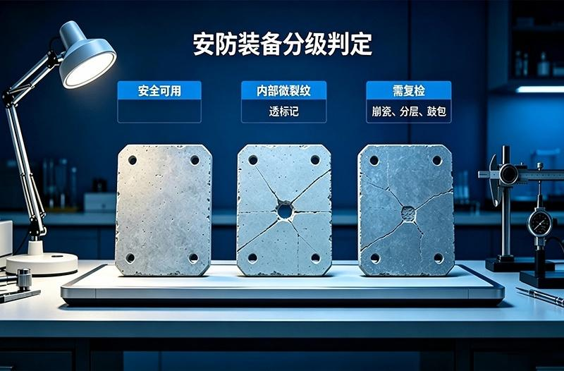 陶瓷防弹插板损伤分级判定